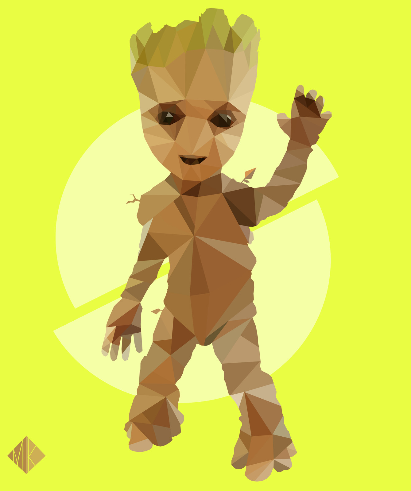 Baby Groot- Low Poly Portrait