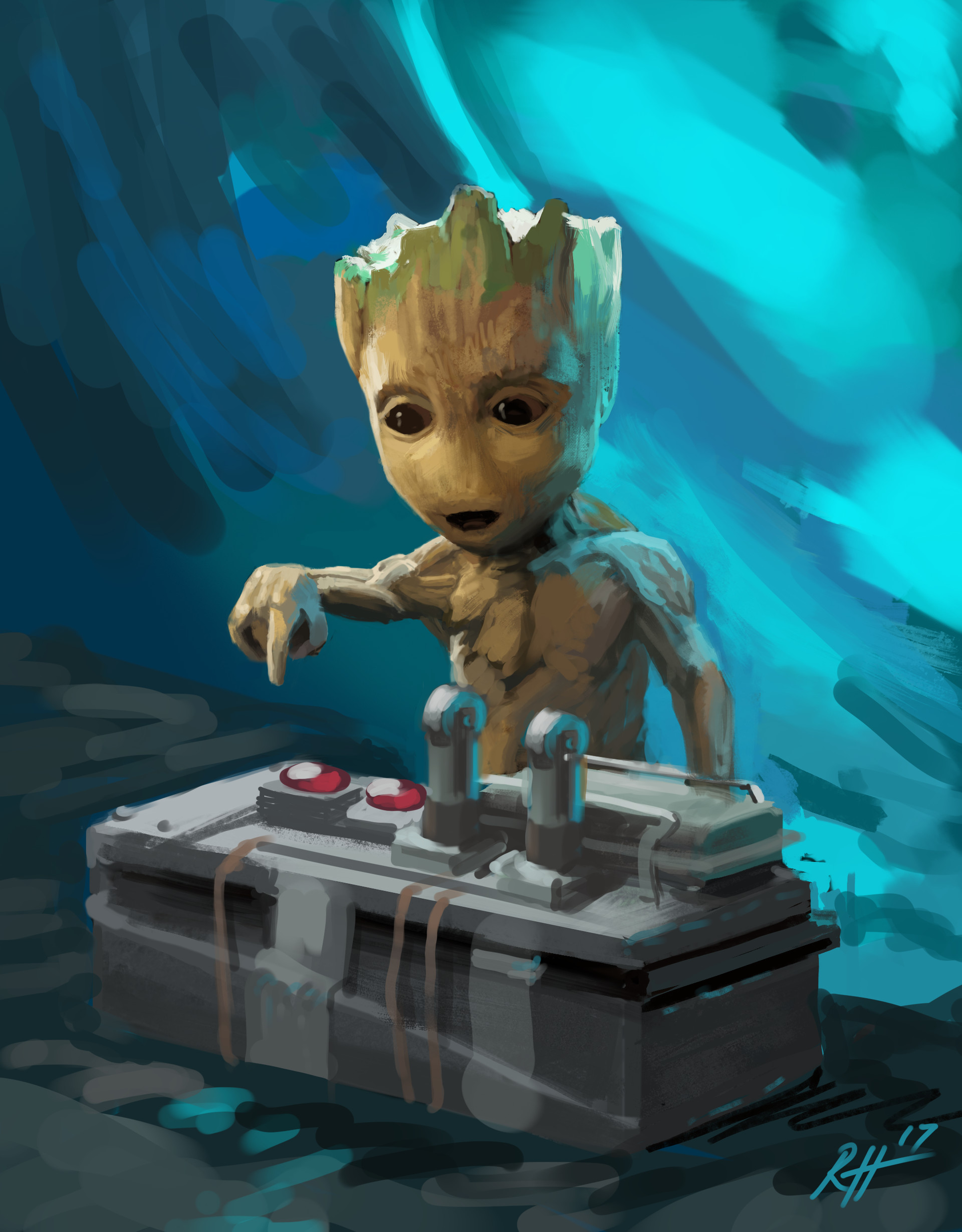 Artstation Baby Groot Film Study Rick Hefner,Smile Adorable Cute Girl Pink Hair Blue Eyes Anime Mouths