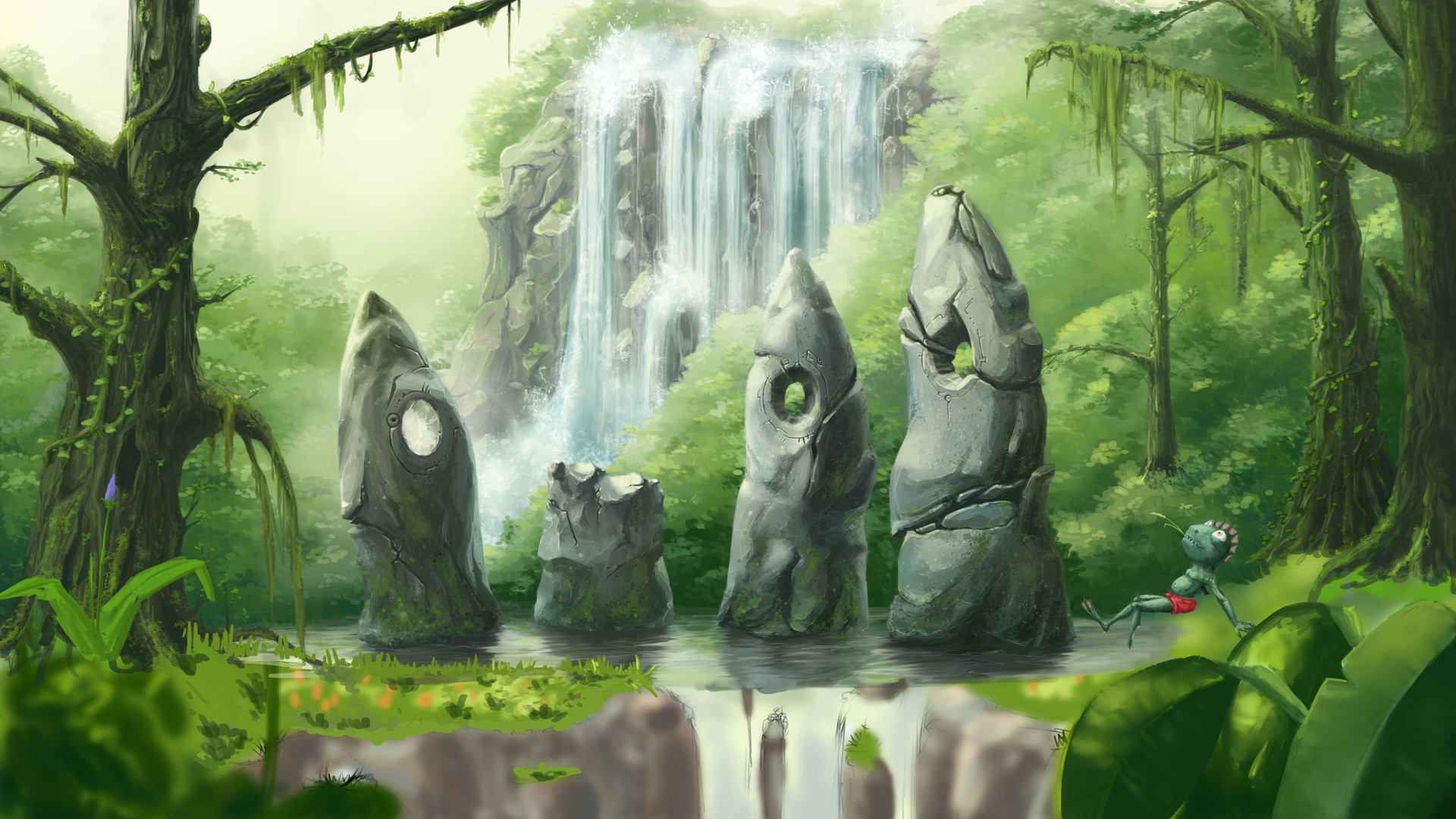 Artstation Peaceful Place In Jungle Vadim Galuza