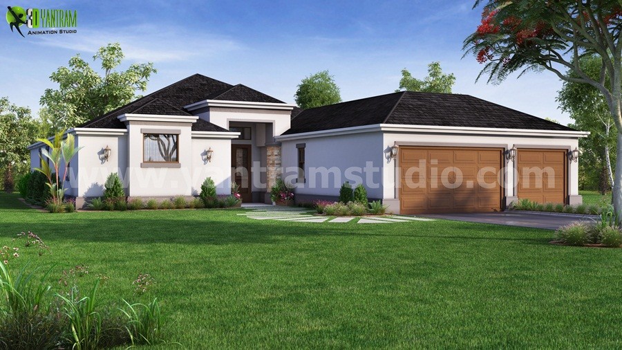 Artstation Beautiful 3d House Exterior Rendering Services Los