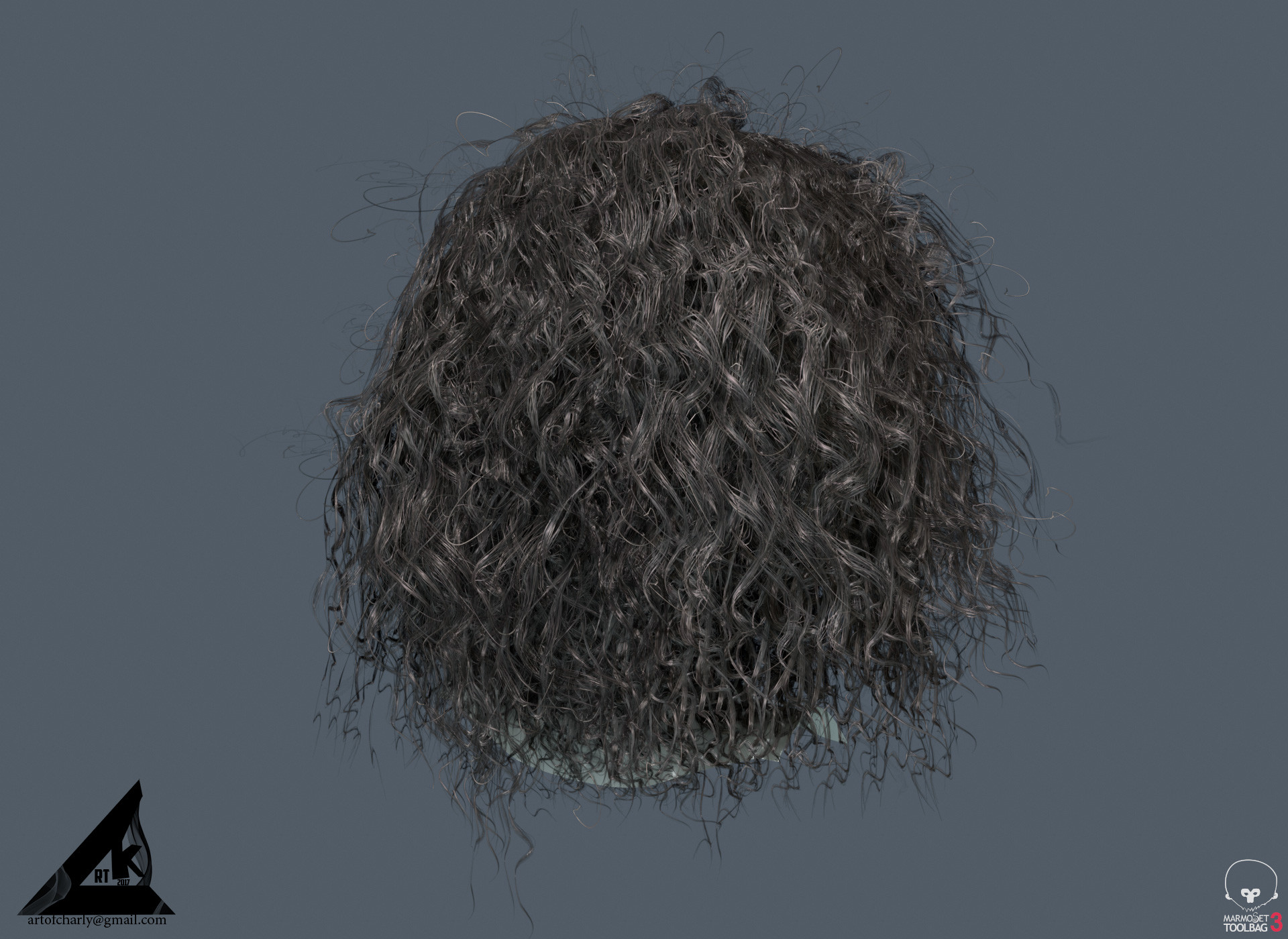 Ornatrix Curly Realtime hair + MiniTutorial + References + 3d model_by Andrew Krivulya HARDSURFACE TUTORIALS IN DETAIL MARMOSET TUTORIALS