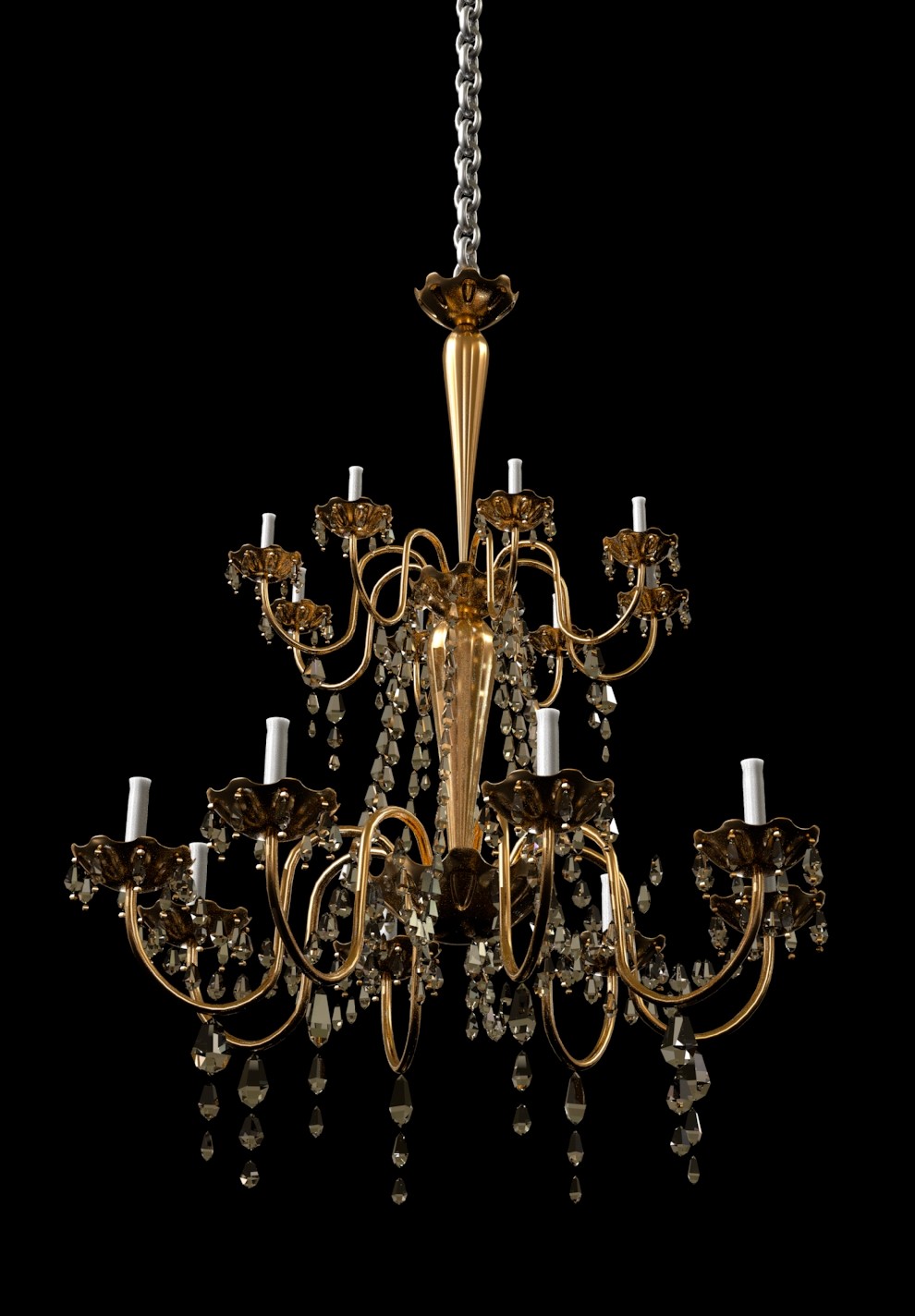 Chandelier made for this particular scene. This was mostly speed modeled so the details may be rough but were intended for a far away object.
