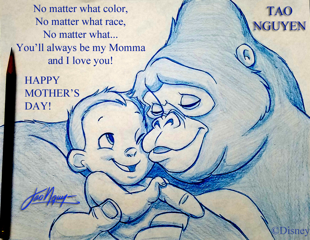 Mothers Day Drawing Sketch - Drawing Skill