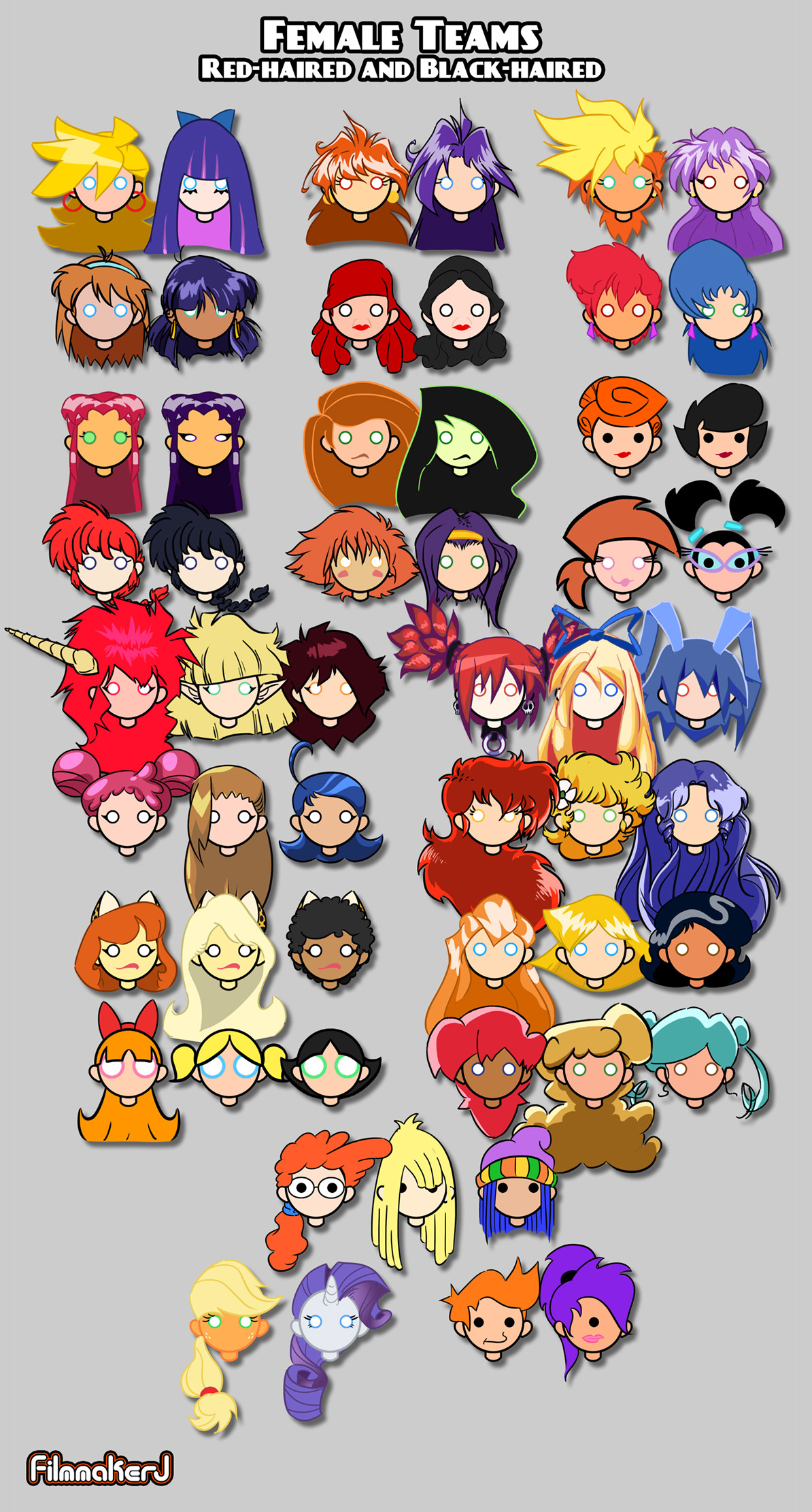 ArtStation - Female Animated Teams - Red hair and Black hair