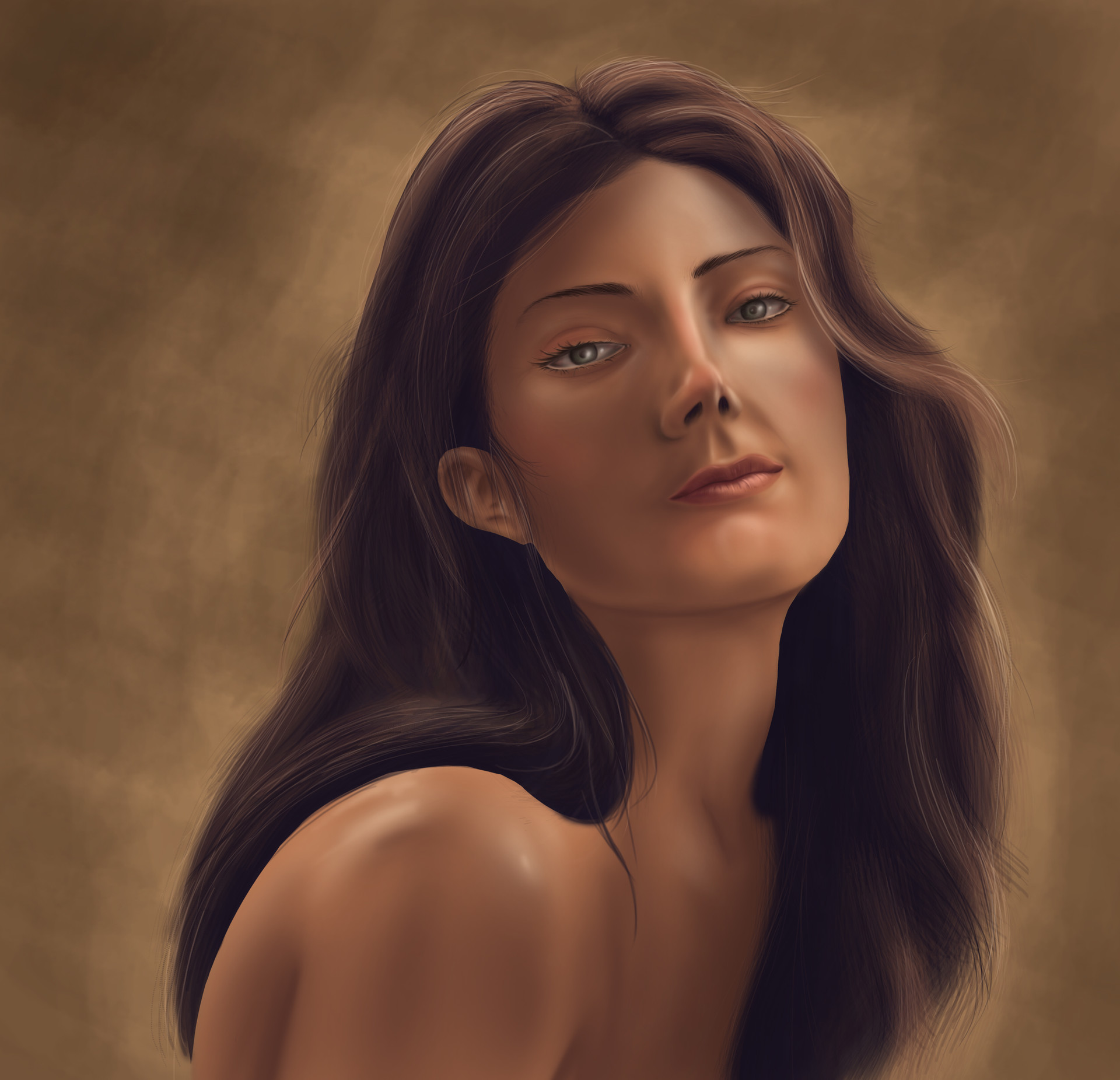 Artstation Realistic Woman Face Painting 01 Lucas Domaradzki
