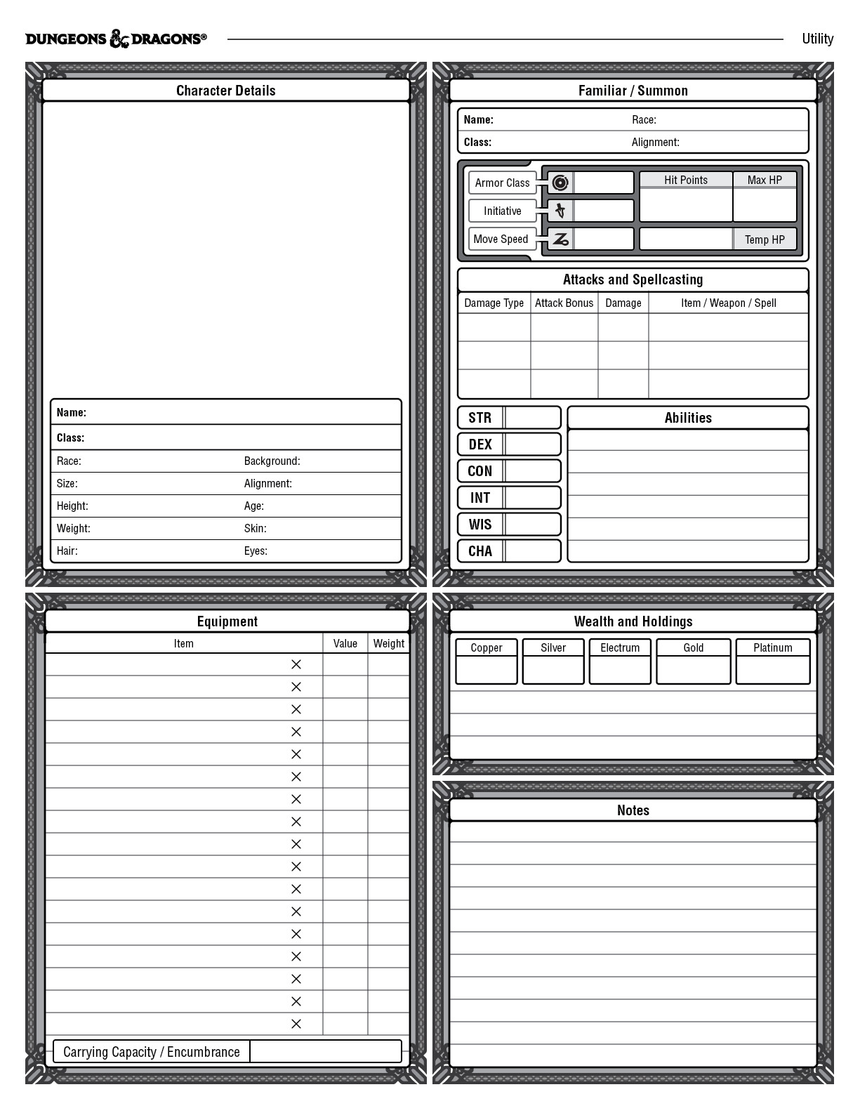 William Lu Character Sheet For D D 5th Edition