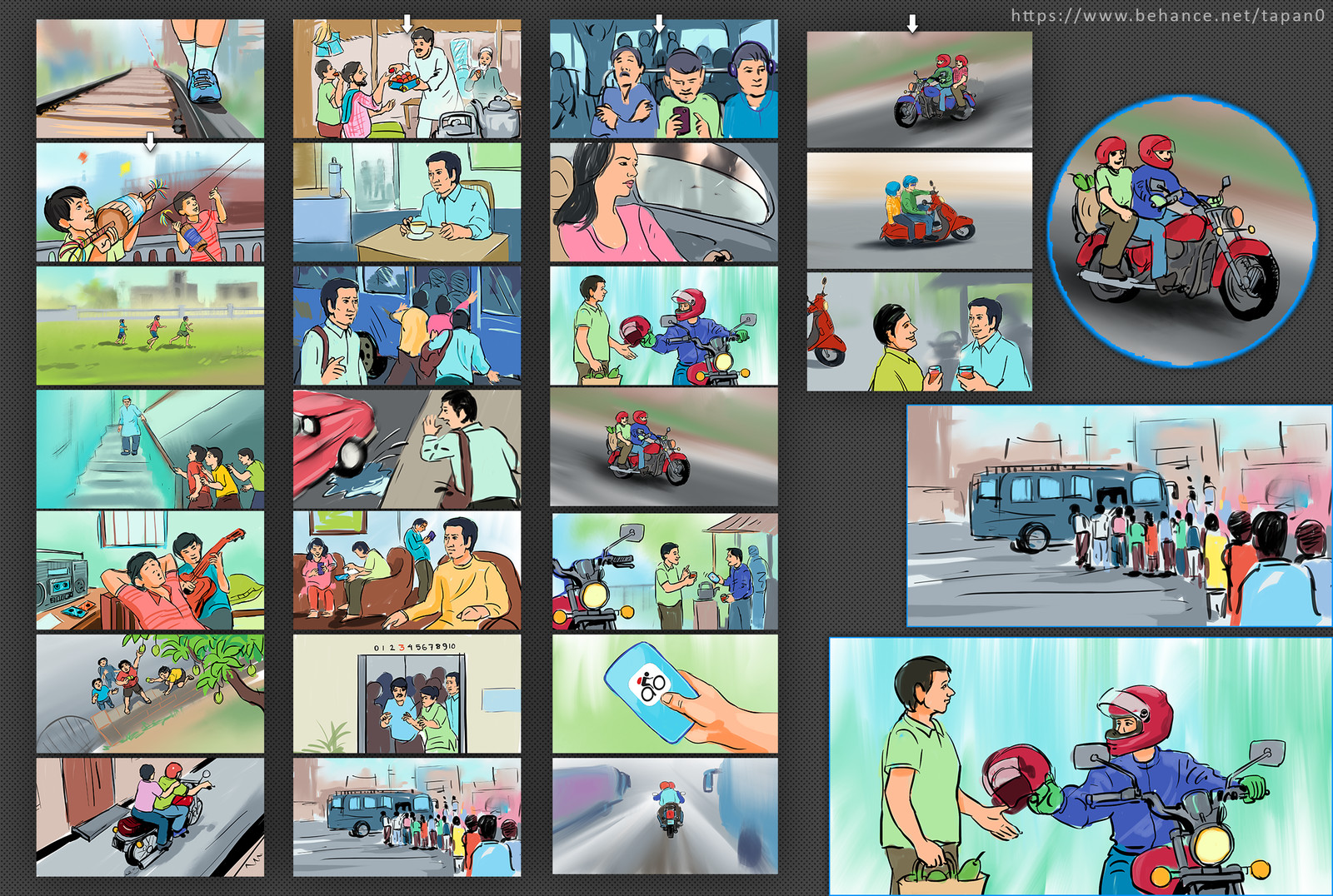 Storyboard sketch for web commercial, Commissioned by film maker Mahathir Spondon