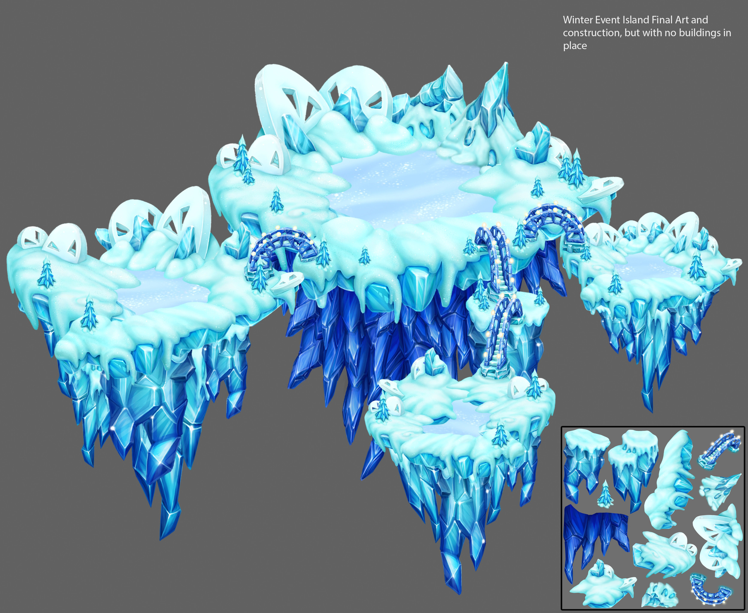 Island layout without buildings. 