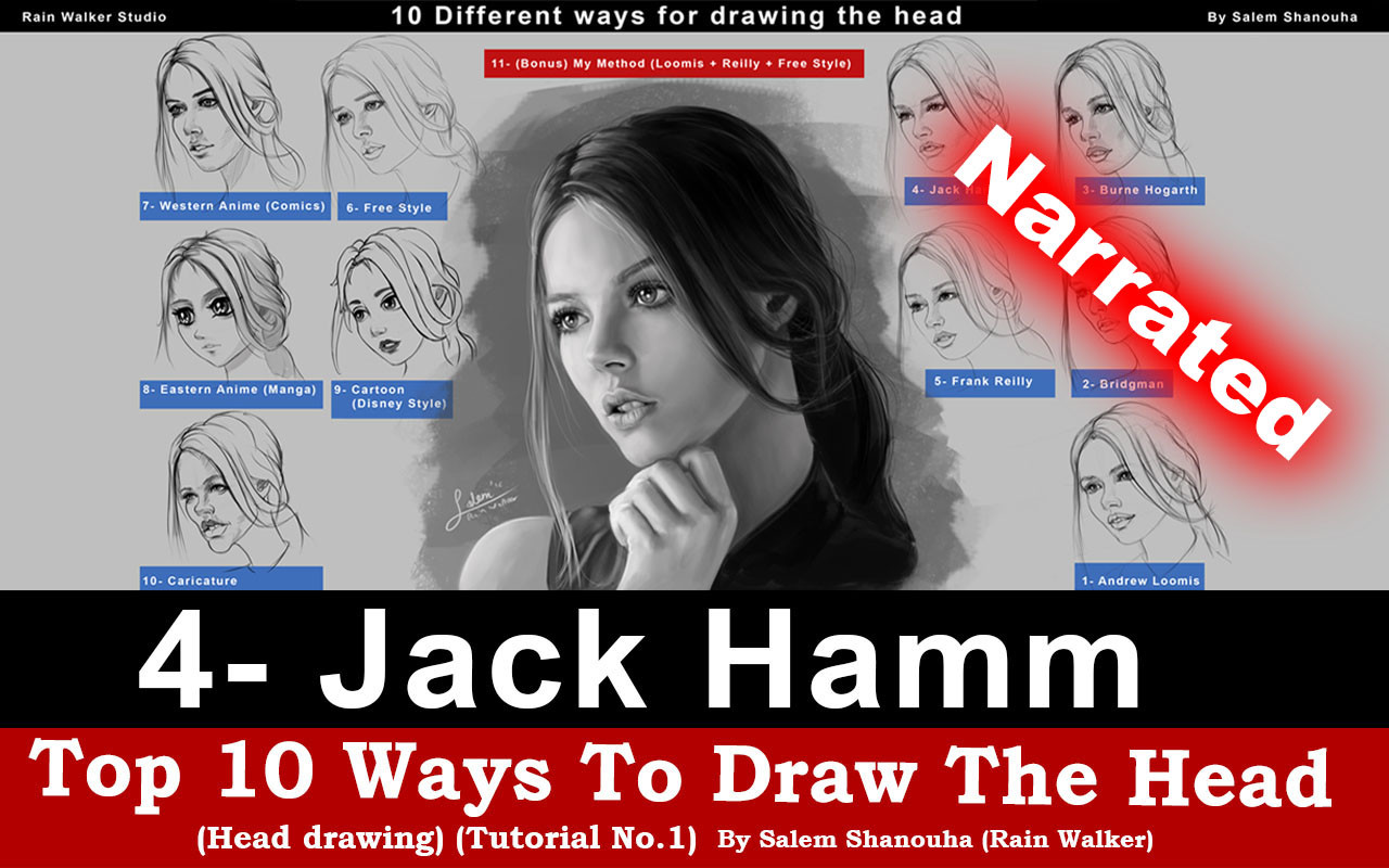 ArtStation Top 10 ways to draw the head [4 Jack Hamm] "Narrated"