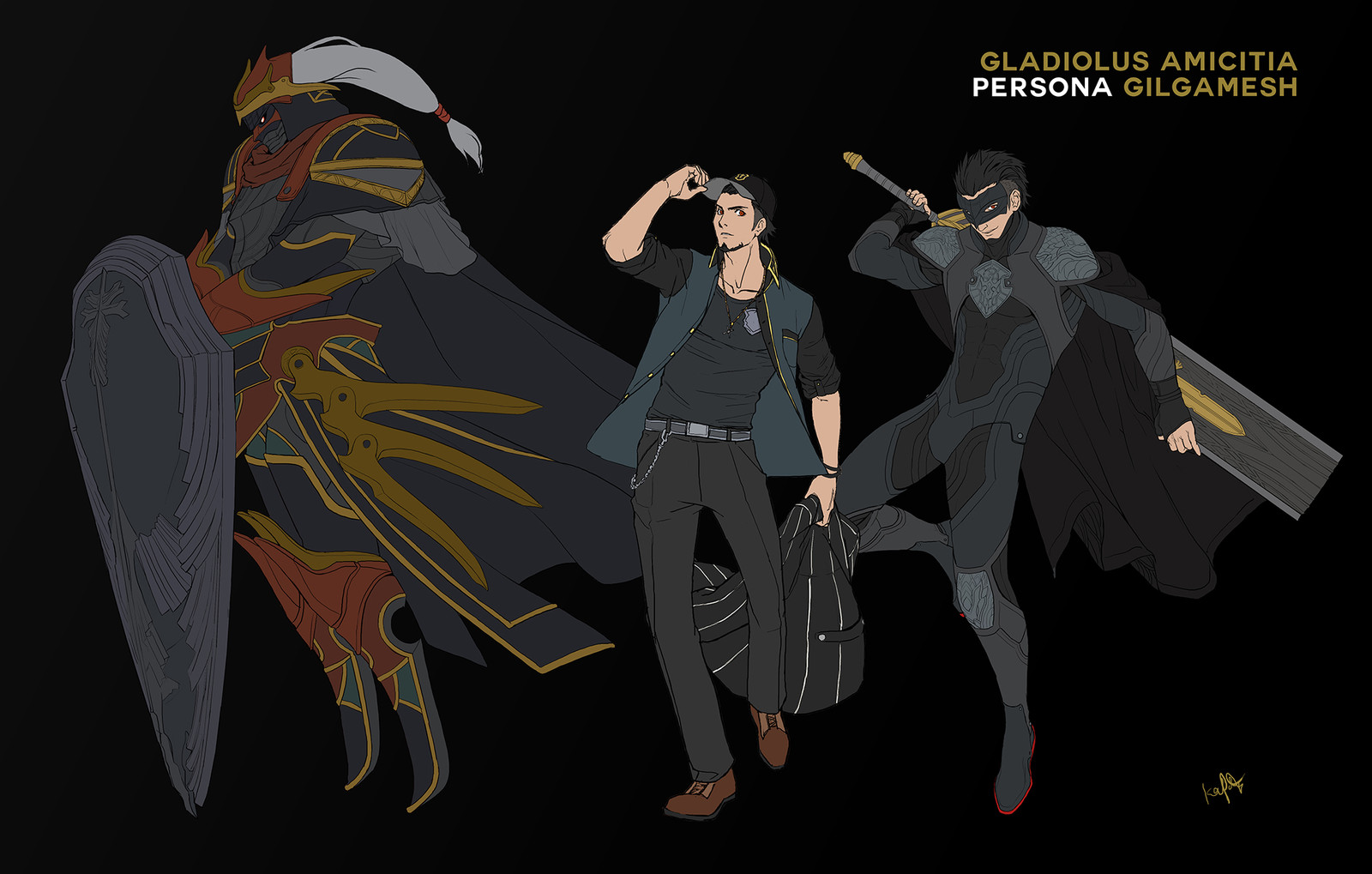 Kevin Patag - Final Fantasy XV x Persona 5 crossover character designs
