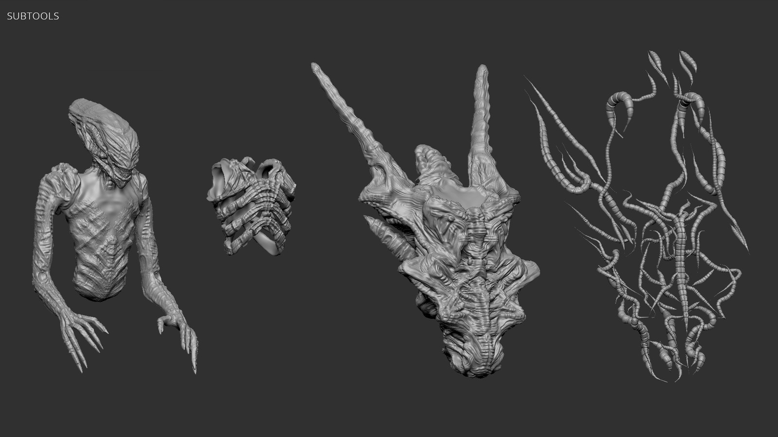 ZBrush - Decomposition of the Xenomorph tool.