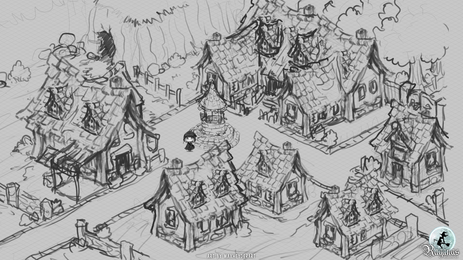 First sketch for the village.