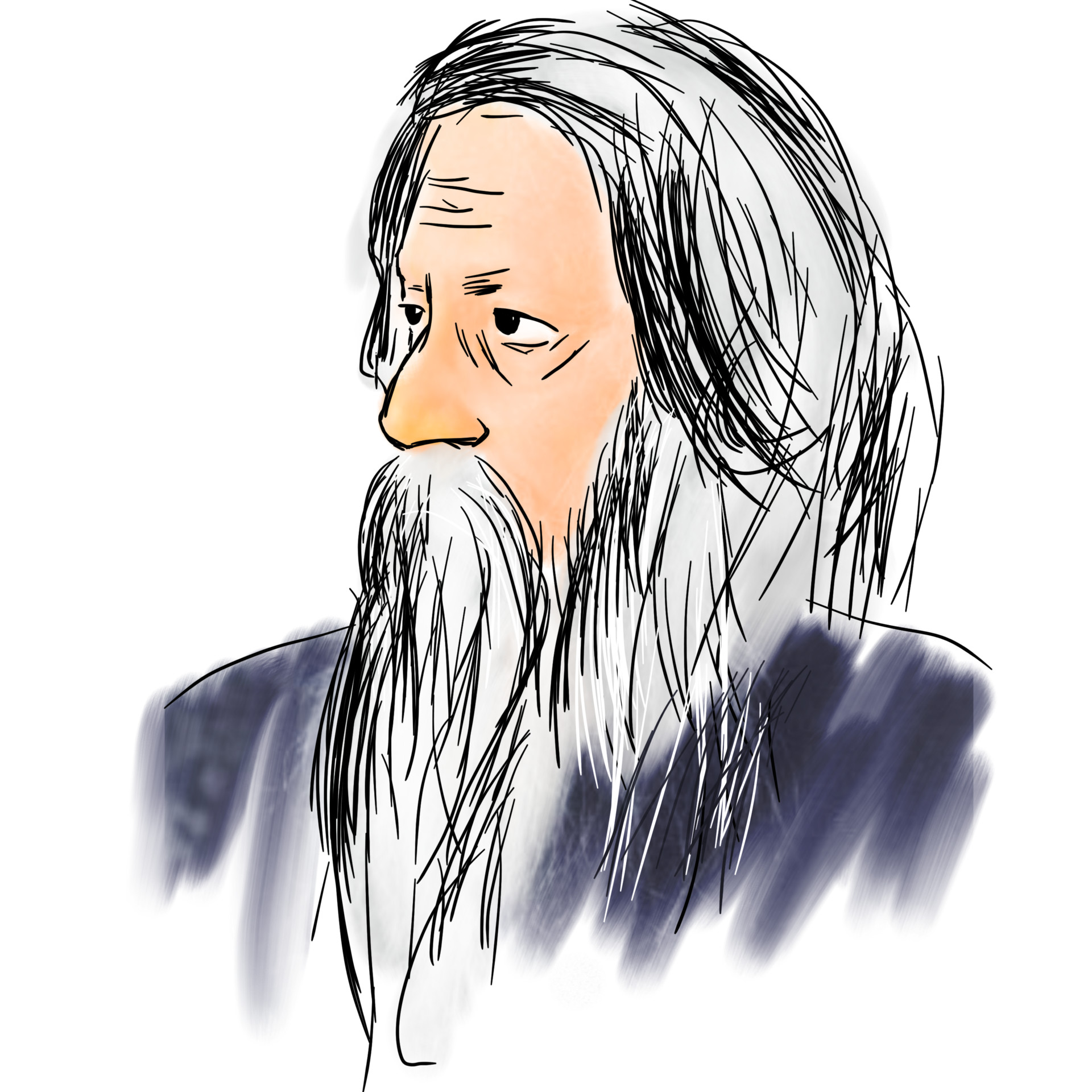 A quick sketch of Rabindranath Tagore - WIP by Praveen Hegde on Dribbble