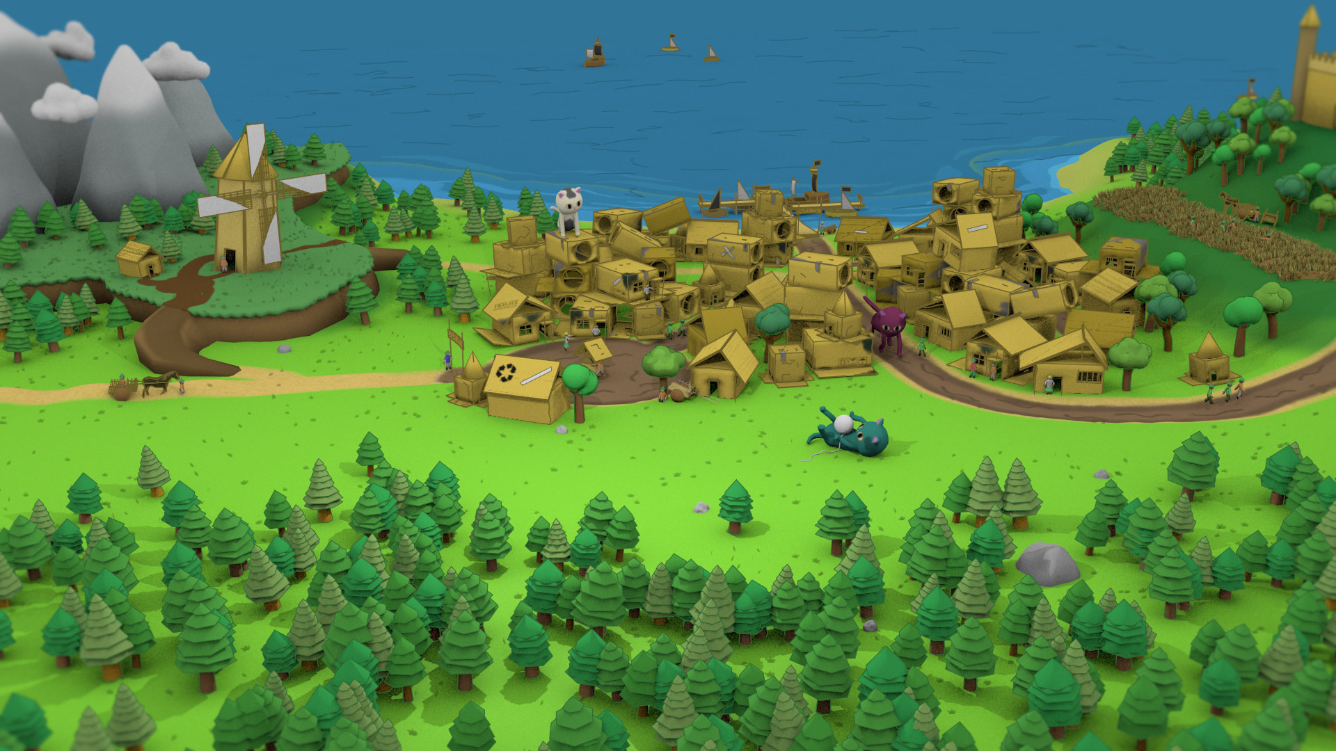 ArtStation Cardboard village