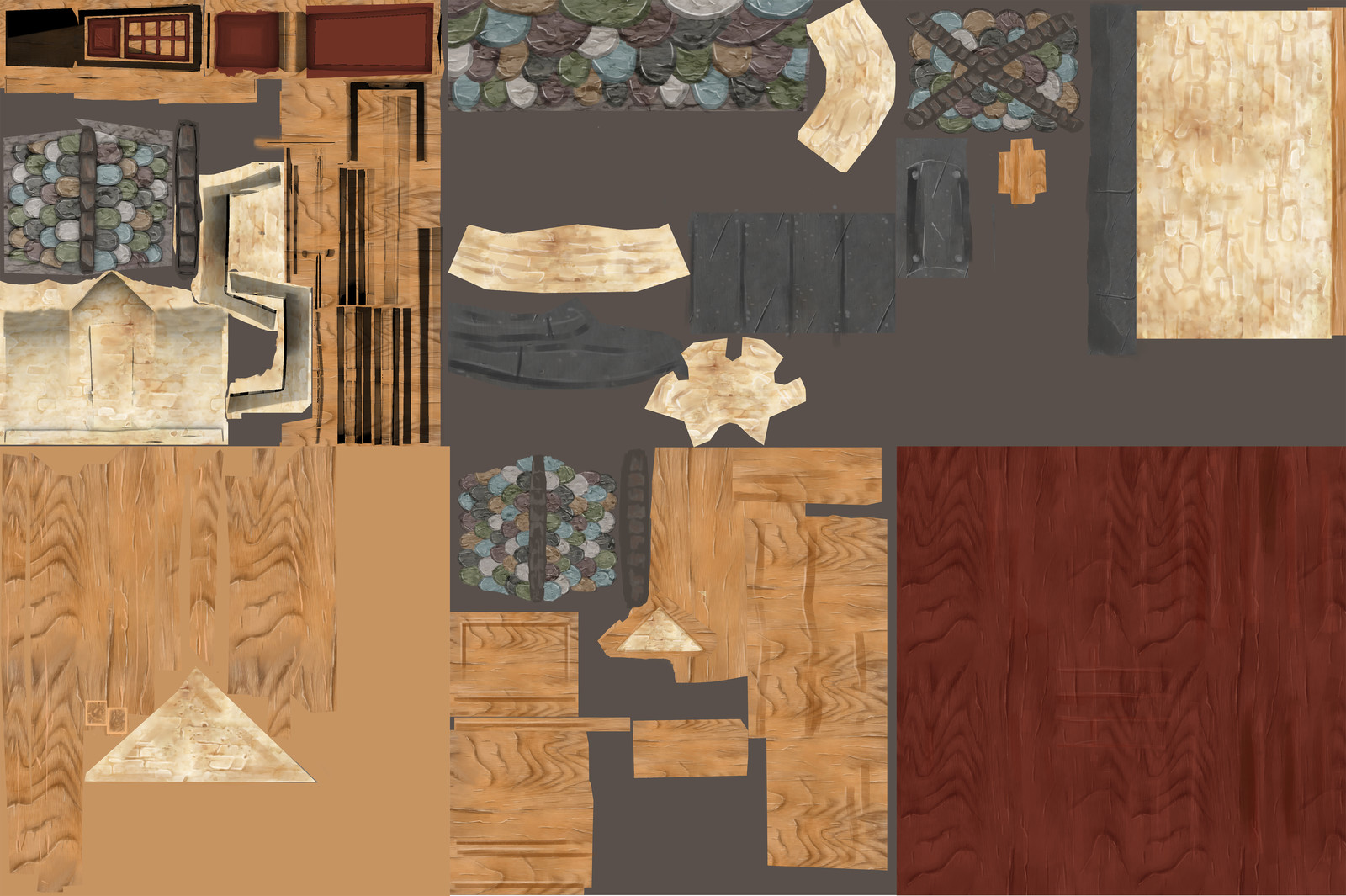 Joust texture 2.
Some of the specific diffuses I made from the Ambiant Occlusion map of assets made by another classmate .