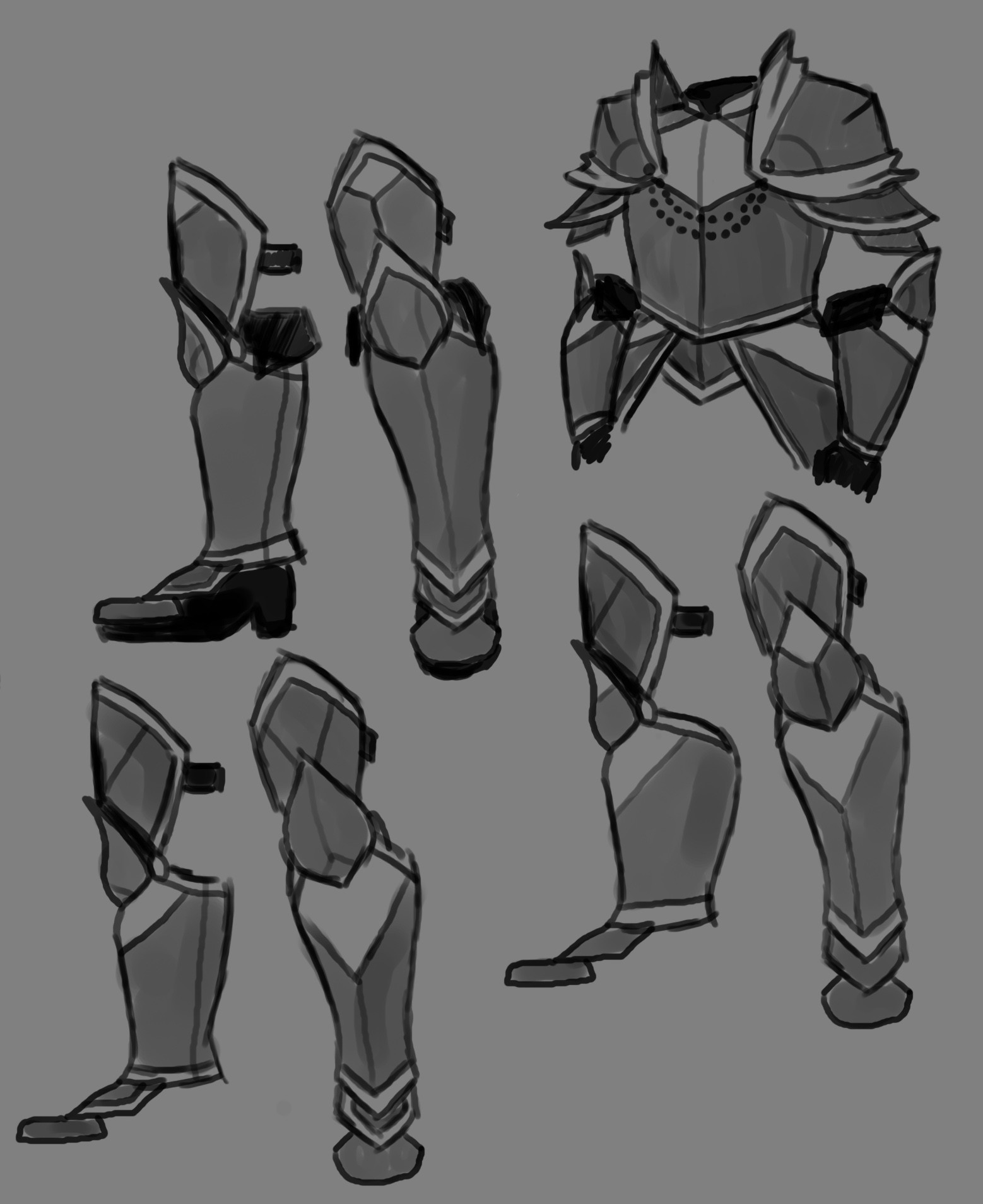 Samantha Keller Here is an armor concept for anthros with digitigrade legs. none