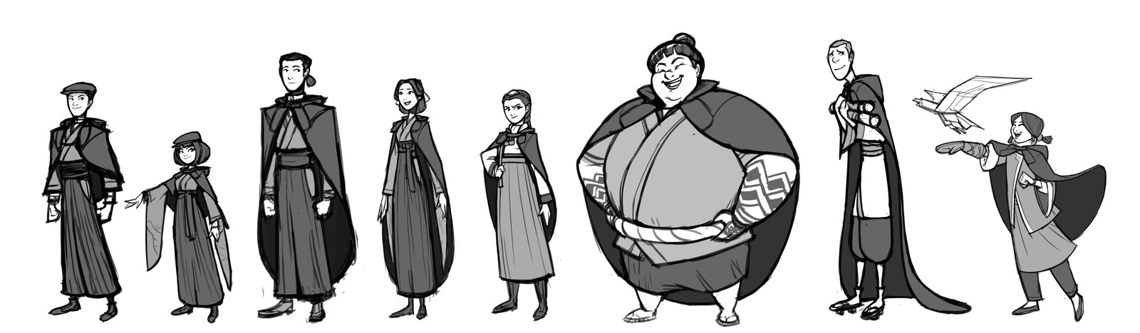 Student thumbs, some variation of silhouette and uniform design.