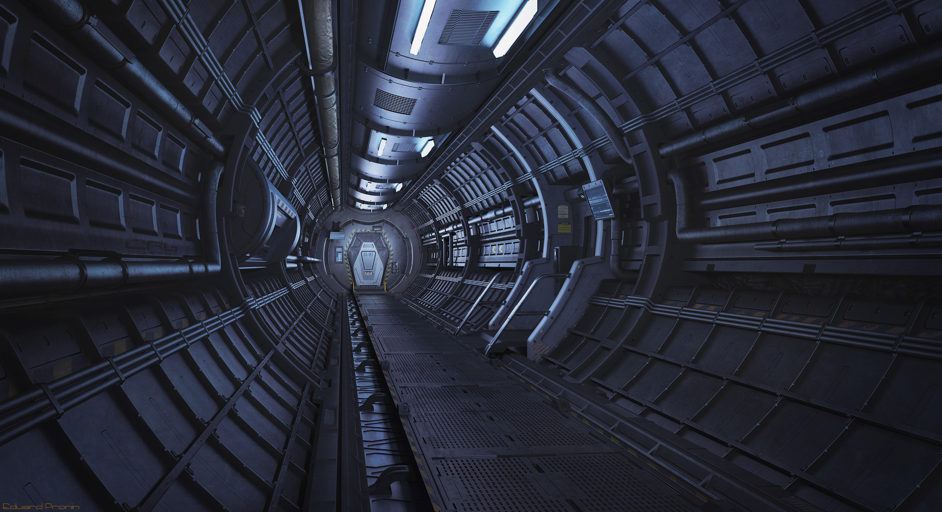 Artstation Space Station Interior Concept Eduard Pronin