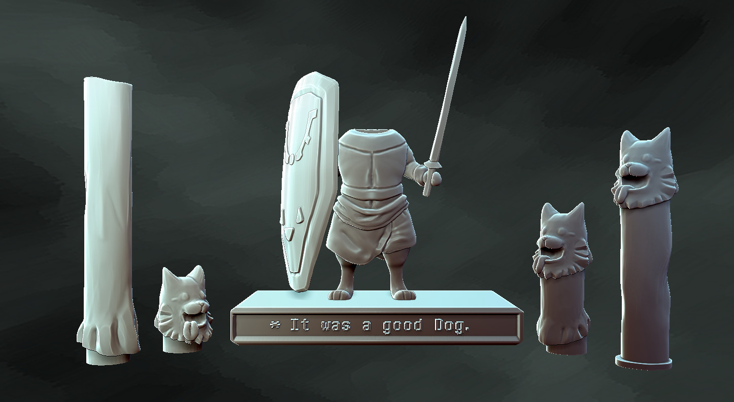 Artstation Undertale Lesser Dog 3d Printed Statue Phiona Blake
