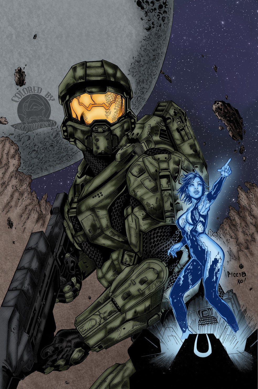 Artstation Master Chief And Cortana Cat Luniscia