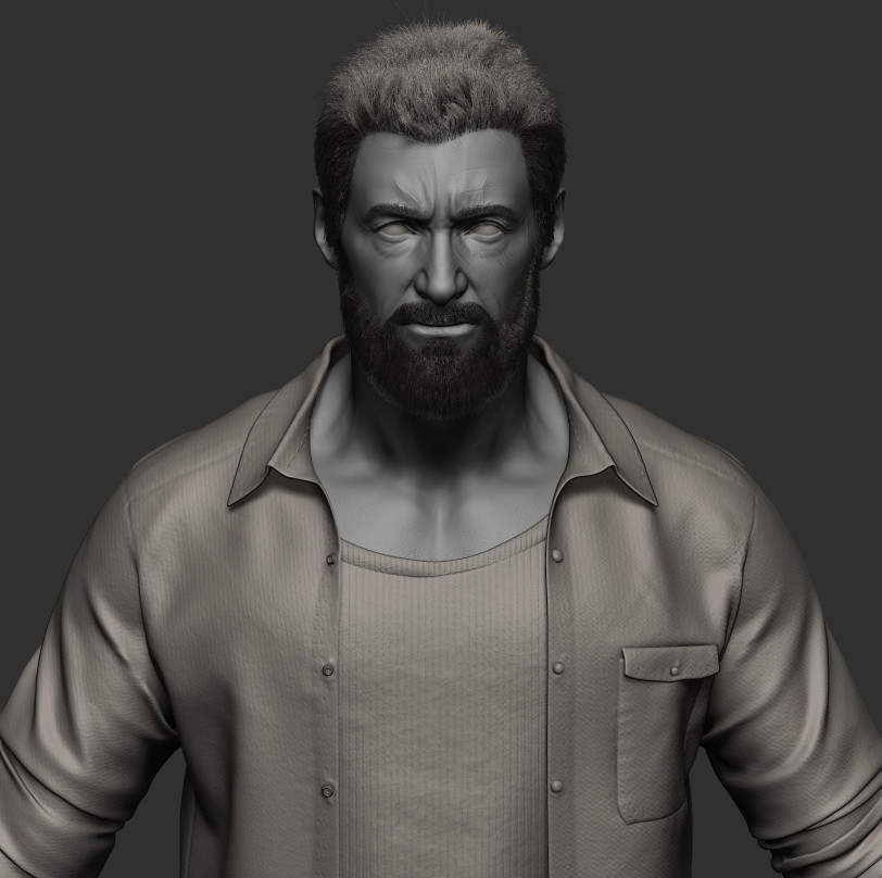 Artstation Hugh Jackman As Logan Likeness Study Wip Patrick Van Rooijen