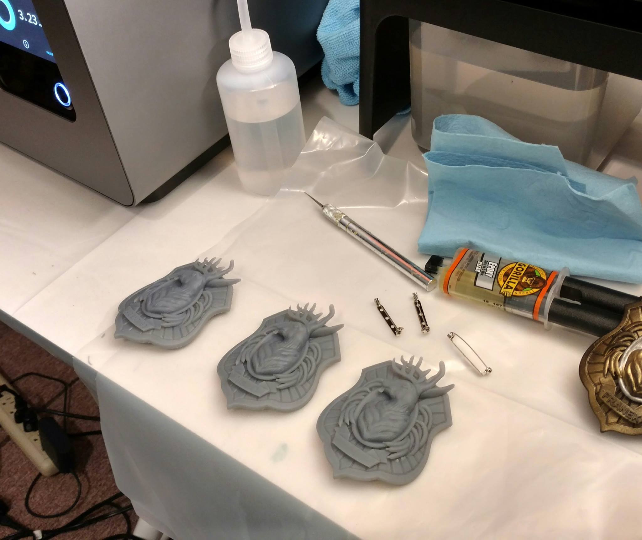 Badge Castings with 3D printed name banner