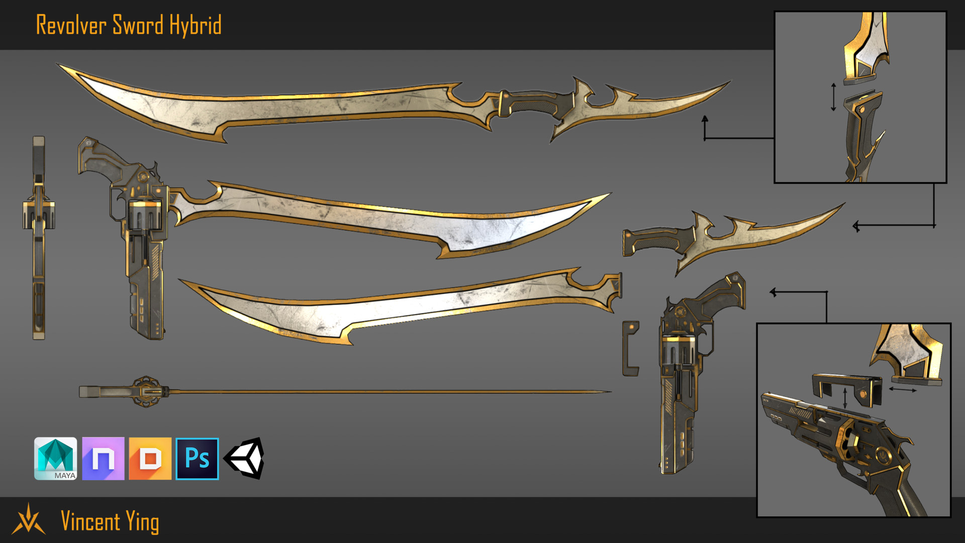 Artstation Revolver Sword Hybrid Vincent Ying