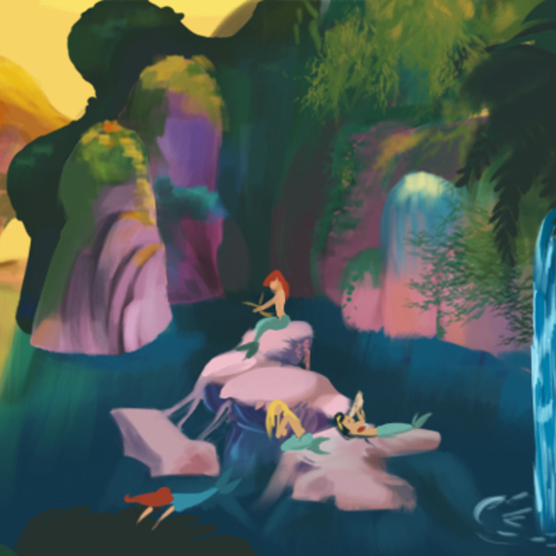 Study of Mary Blair's Mermaid Lagoon