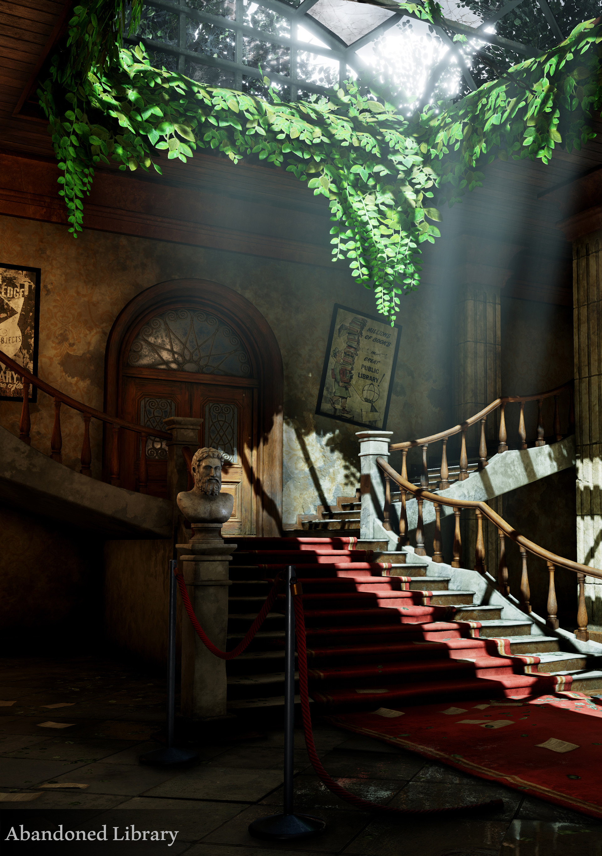 library abandoned artstation last