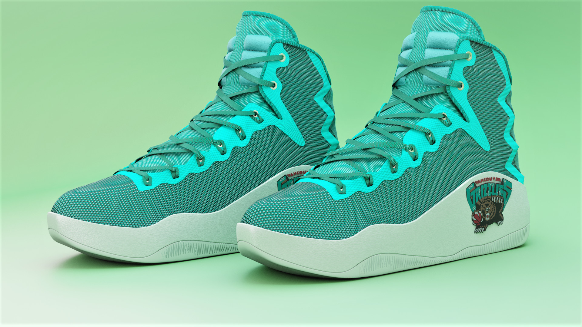 Artstation Vancouver Grizzlies Shoes Product Render