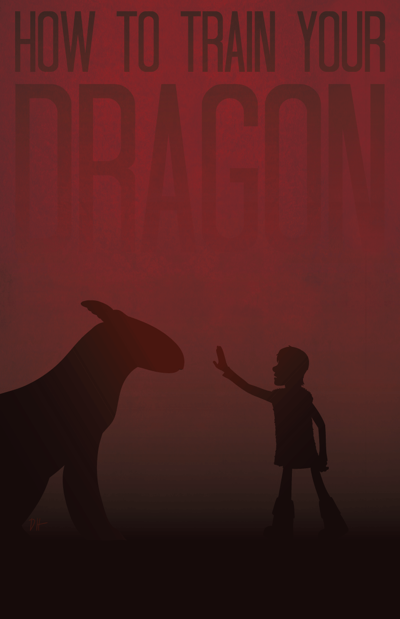 how to train your dragon minimalist poster