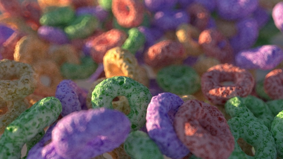 Shading Process - Procedural Cereal. One shader, many colors!
