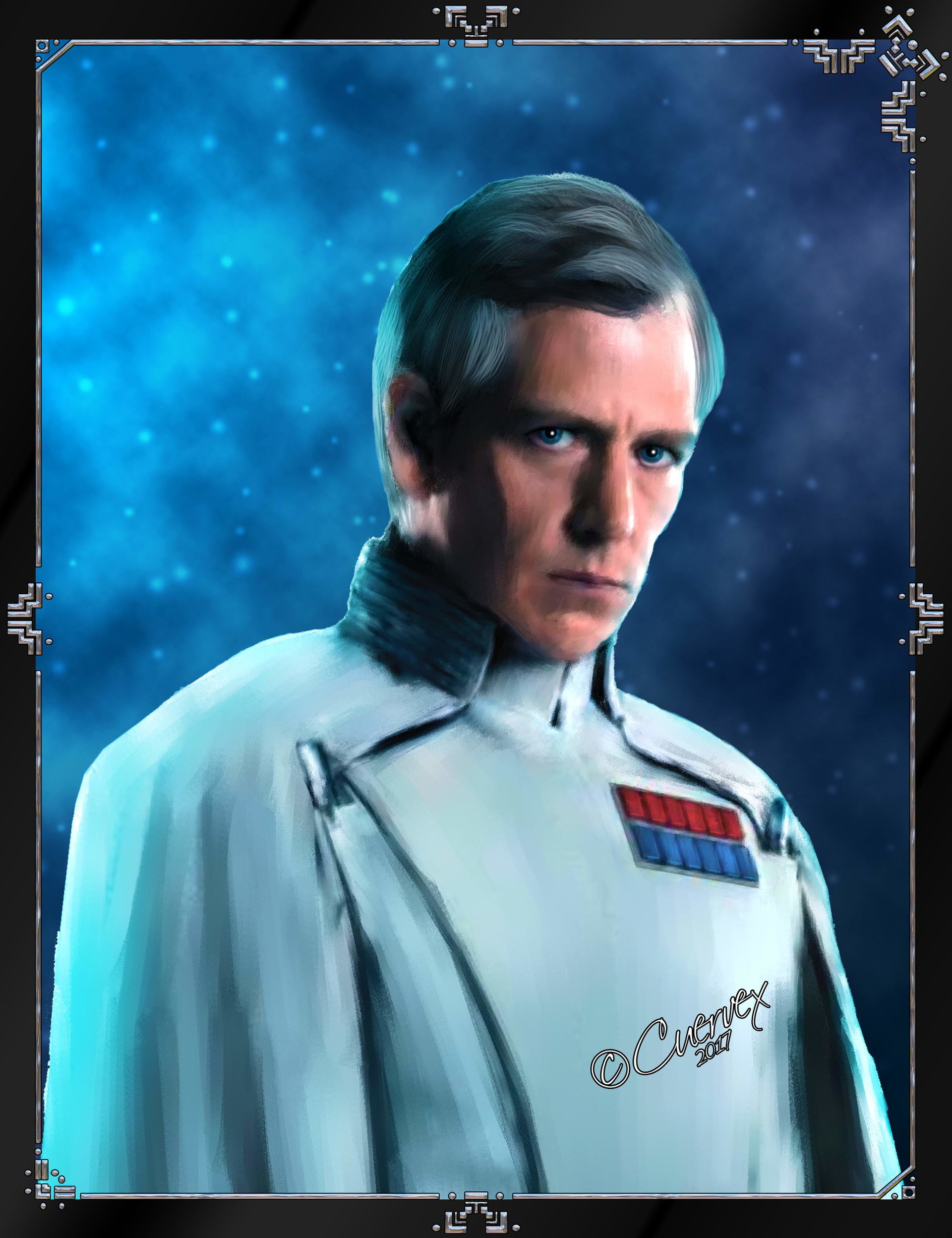 A digital painting portrait of Orson <b>Krennic</b>, the villain of Star Wars Rogu...