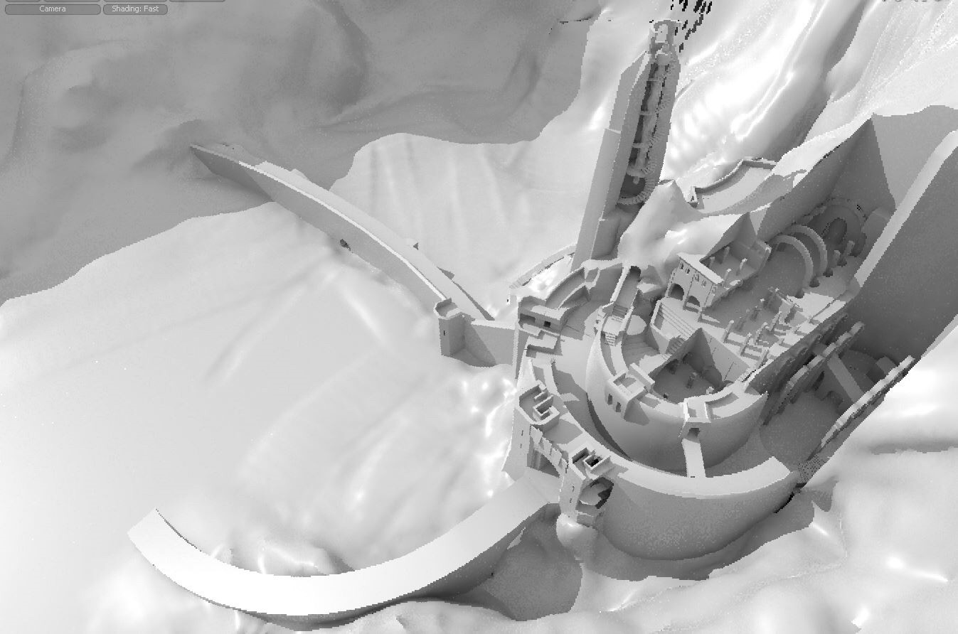 Rough render of the final angle for the illustration. 