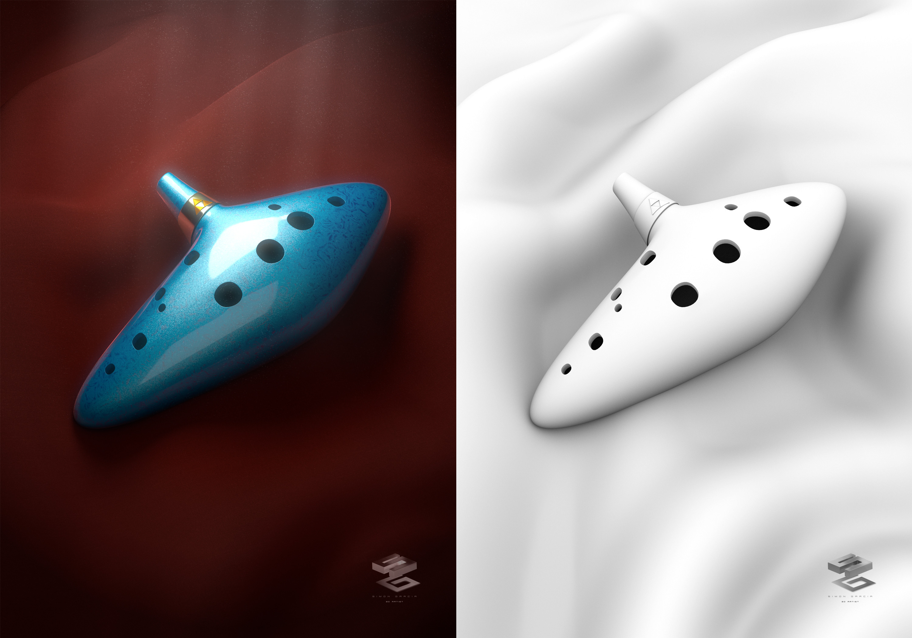 Occlusion next to final render.