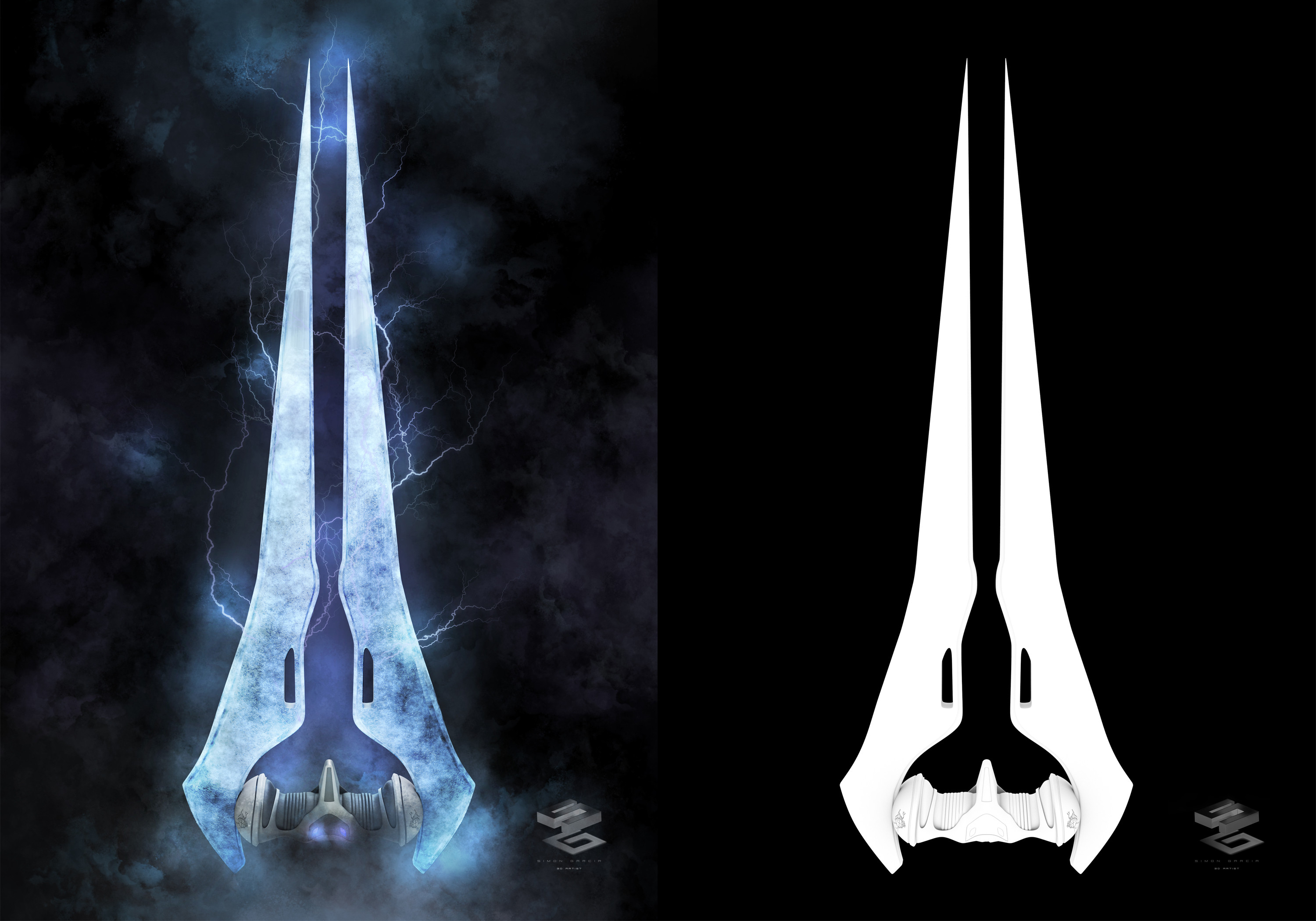 Occlusion next to final render.