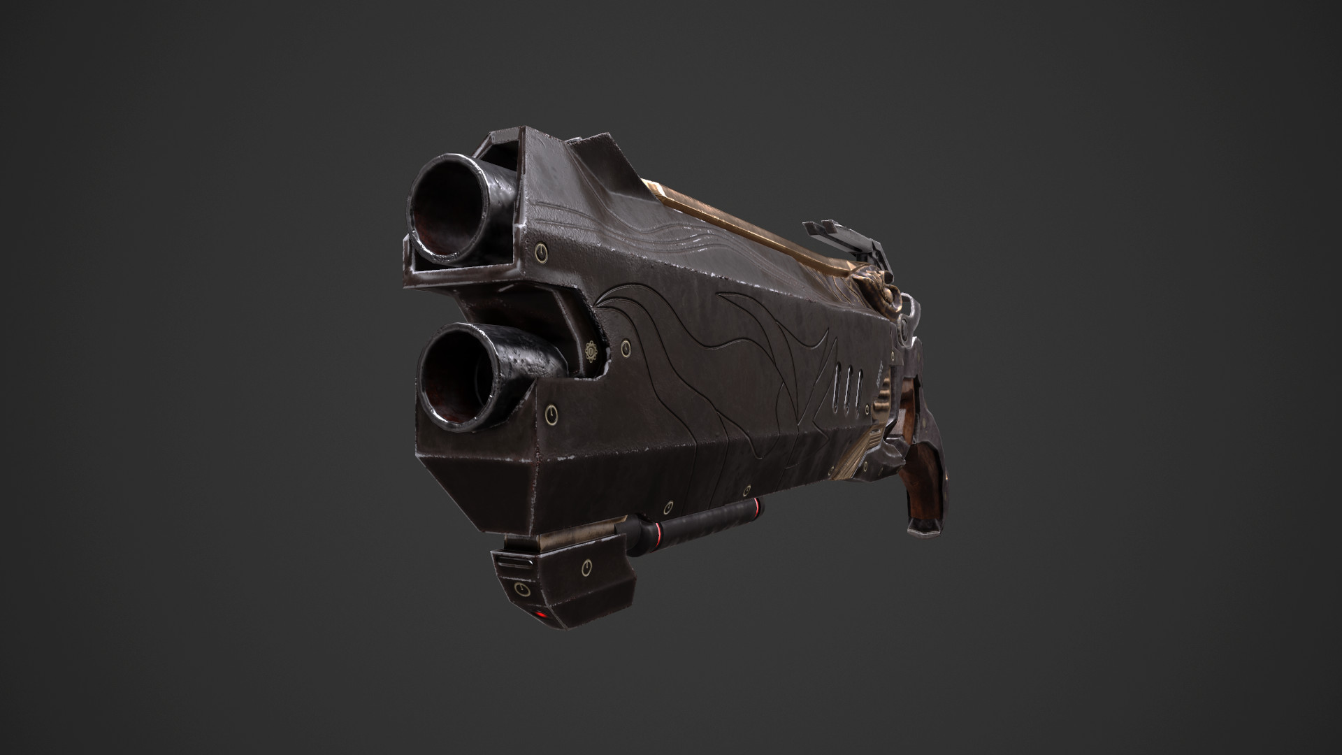 Artstation Reaper Hellfire Shotgun Lowpoly Model Overwatch Andre Galrao