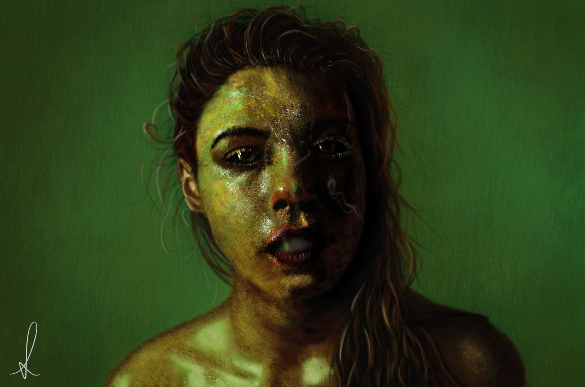 Artstation Gold Girl Digital Painting David Martinez