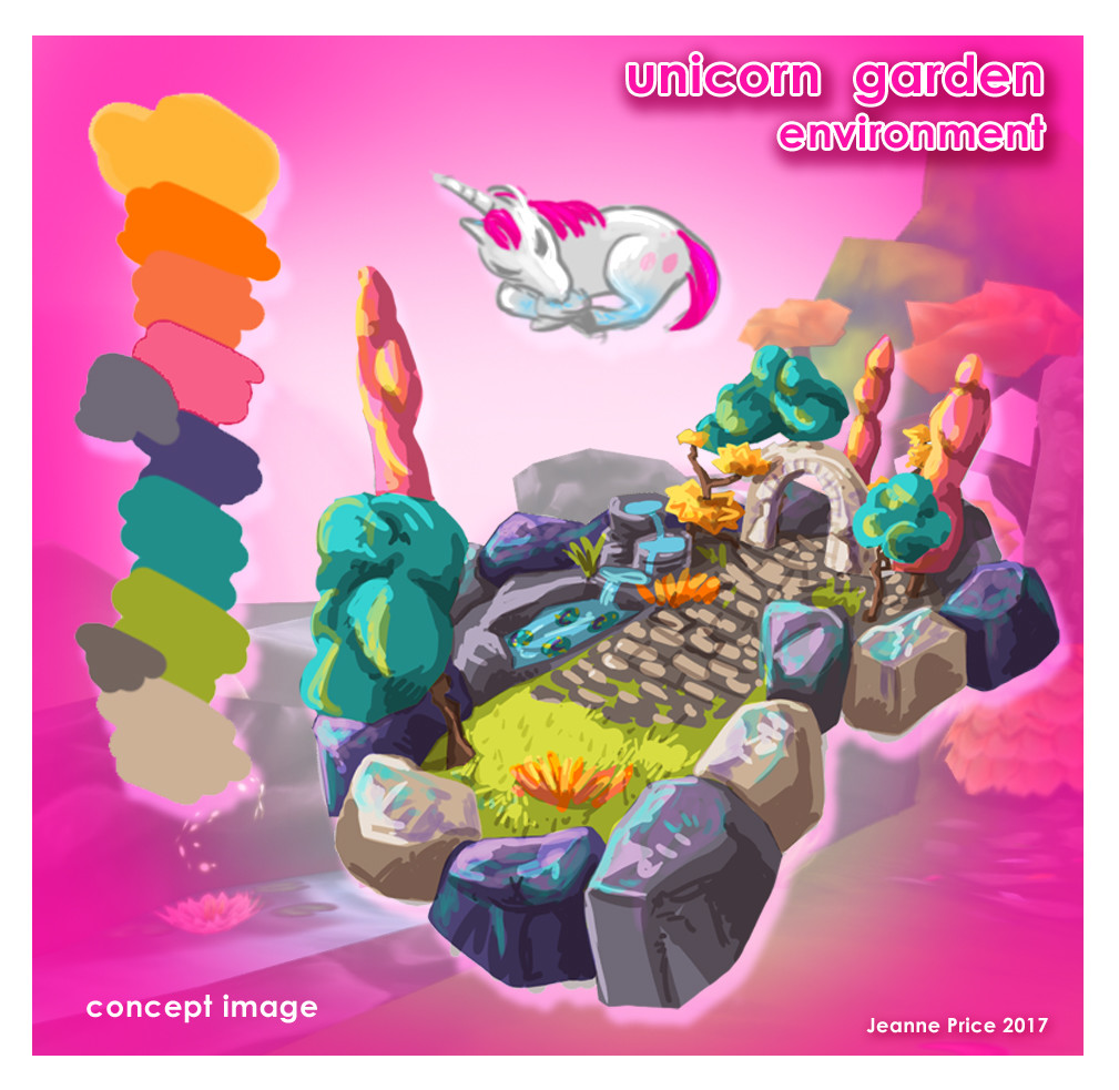 The quick concept I created and the colour palette.