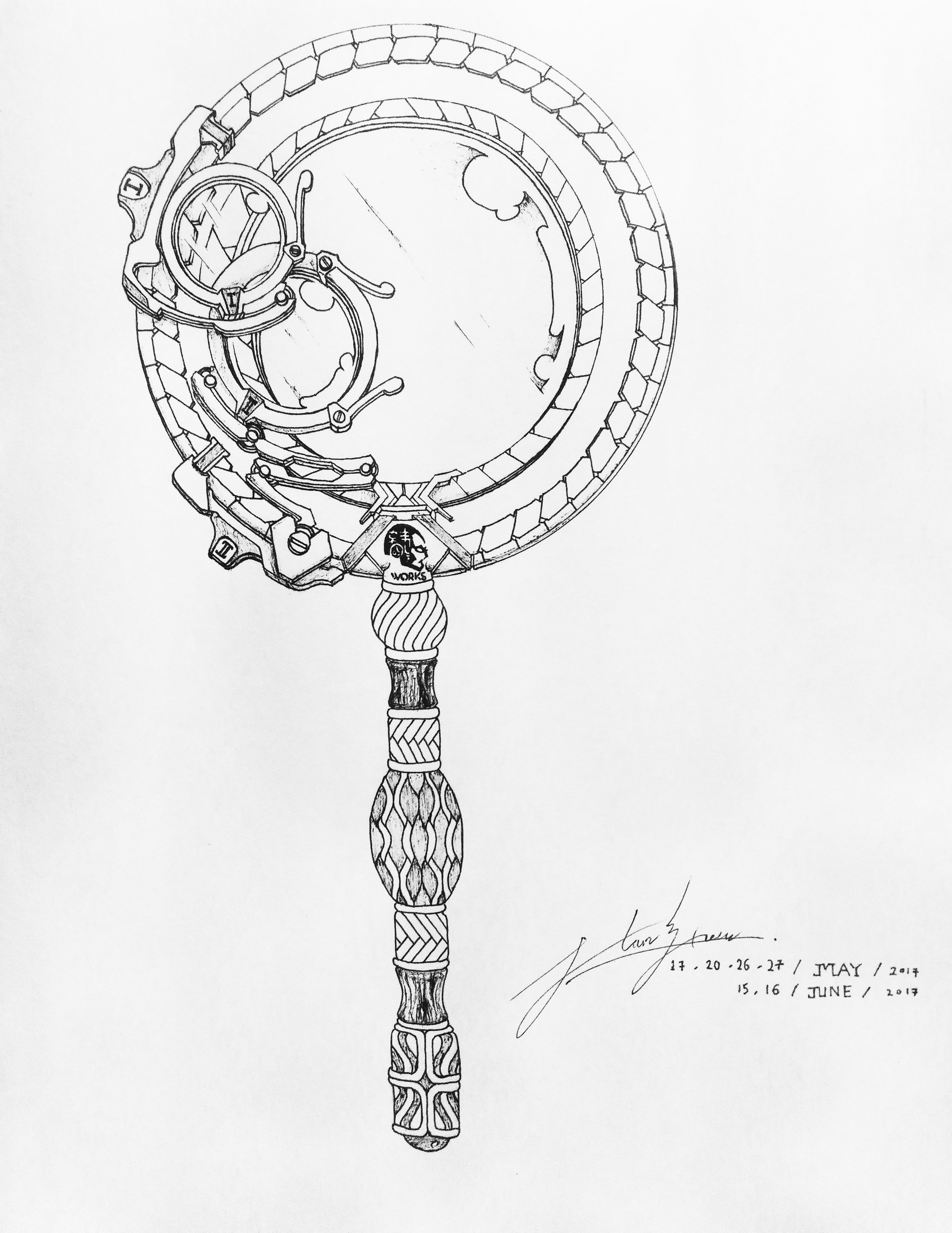 steampunk key drawing