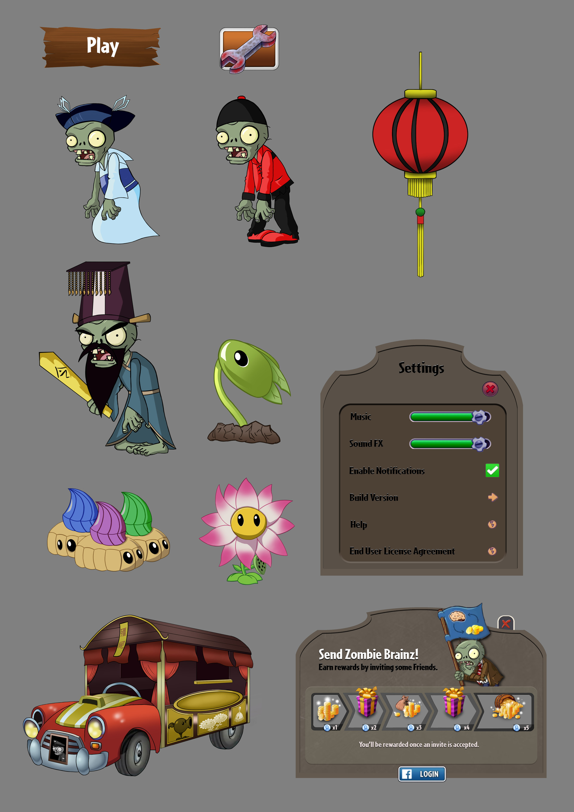 PvZ2:Back to the Past on X: Here is a Concept Art of the UI (User  Interface) of the Gameplay, Inspired by old releases for PC such as the  original Plants vs. Zombies