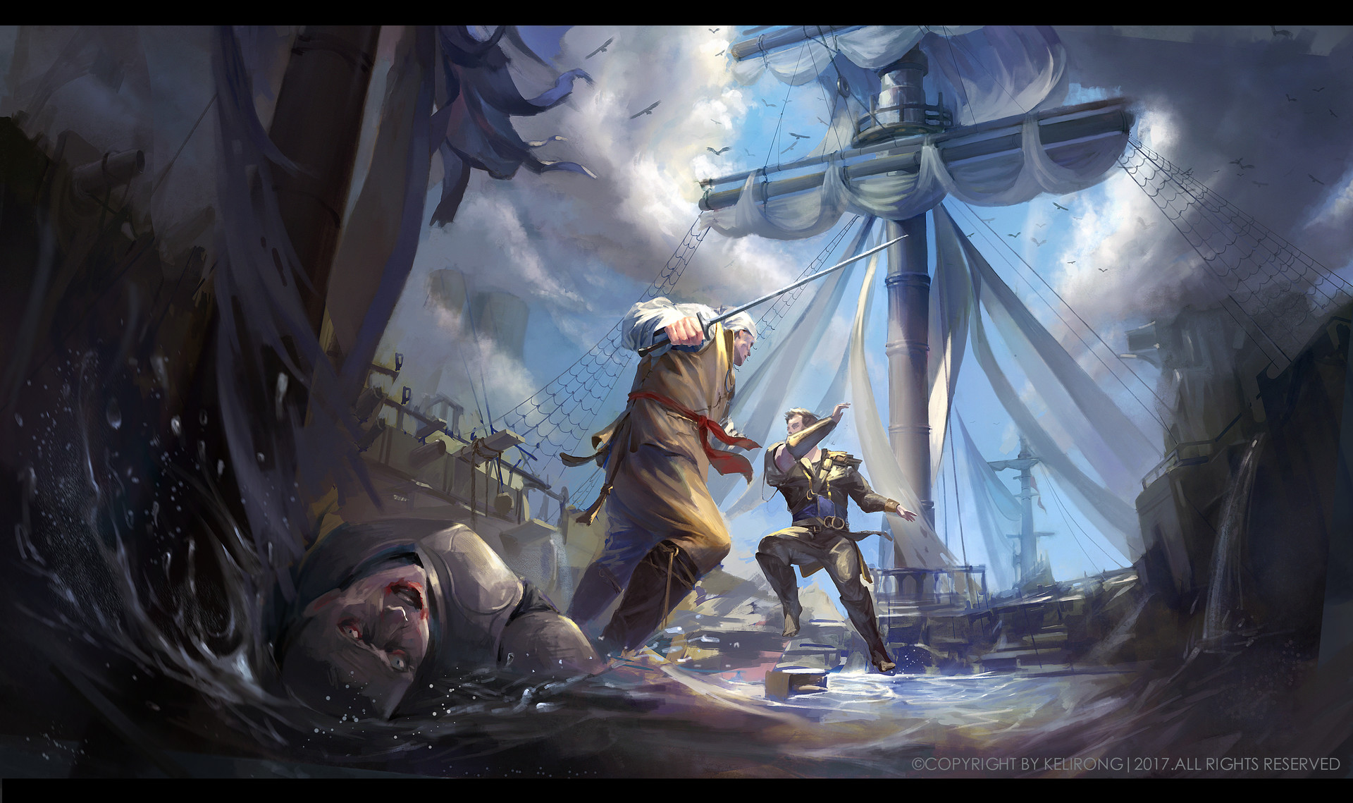 ArtStation - A fight on board