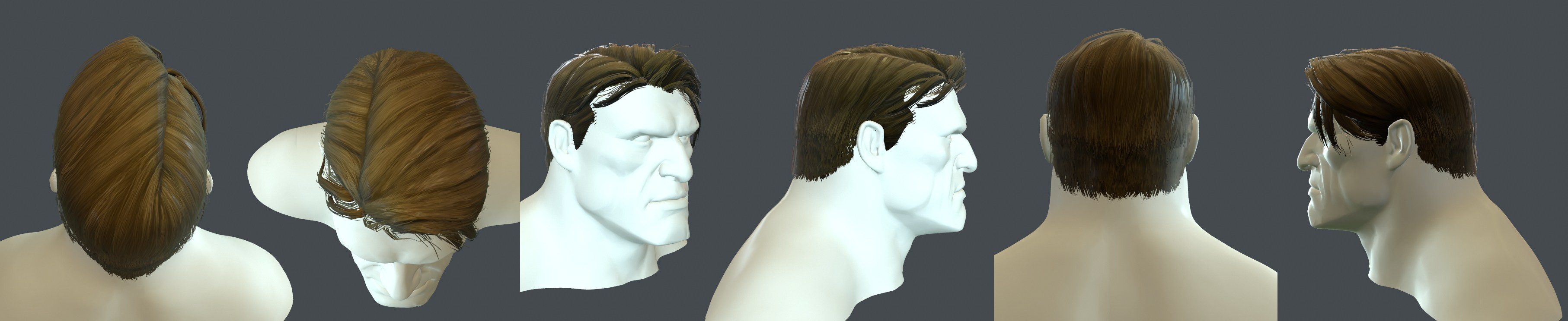 I designed and modeled this hair prototype with Marmoset.