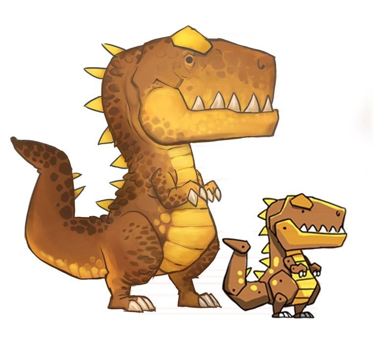 Translating from the paper cut-out style to something soft and cartoony for modeling.