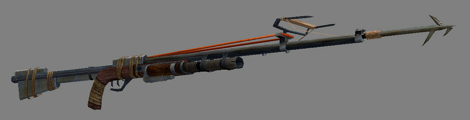 I modeled and textured the weapon based on a design by M.C. Barrett.
