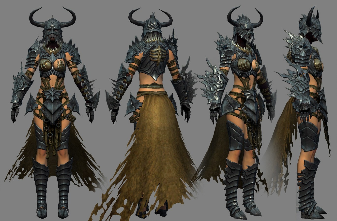 I modeled and textured the armorset based on a design by Kekai Kotaki.