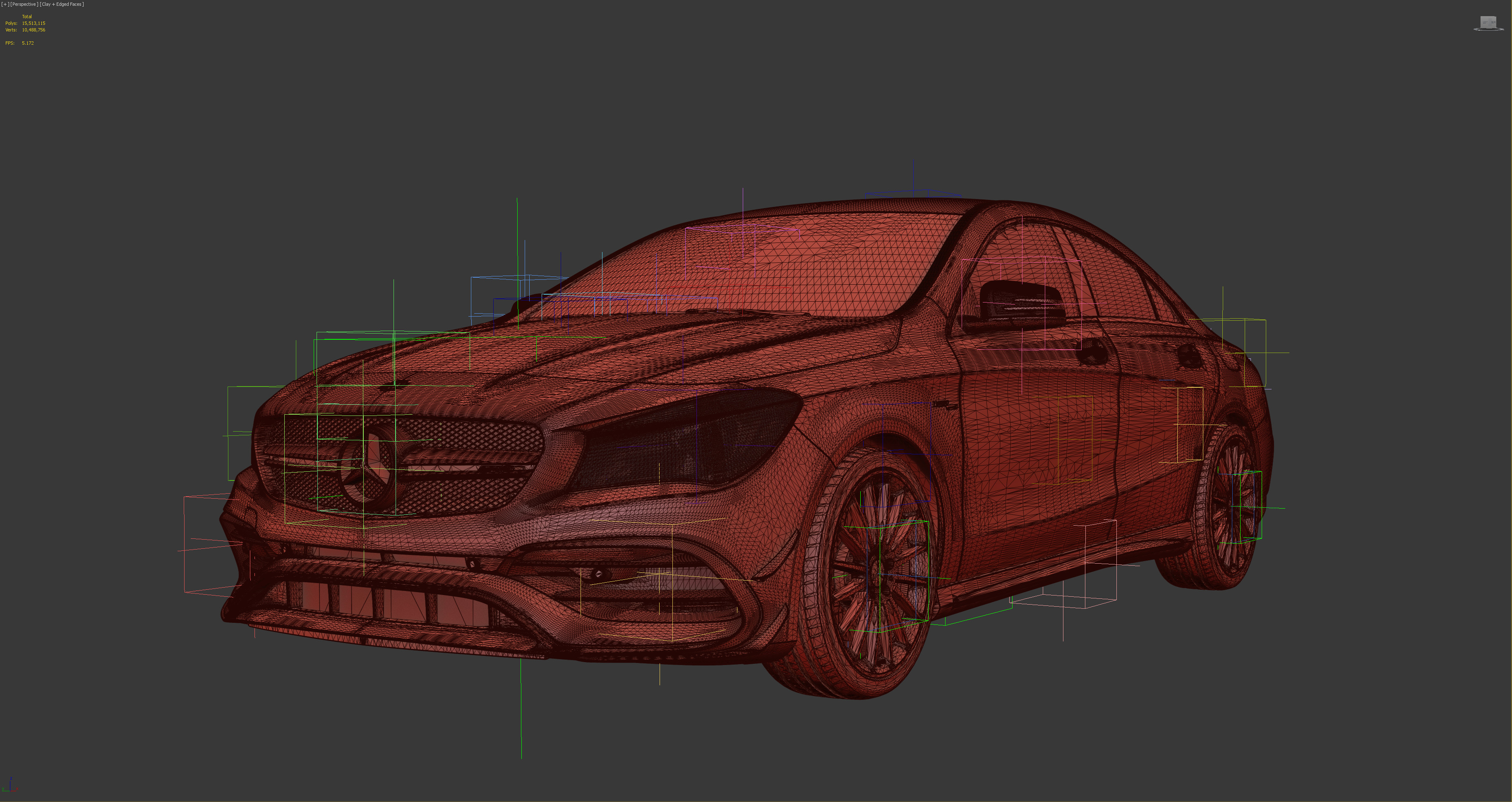 Viewport image showcasing topology of an optimized Unity game engine ready asset.

This provides an idea of the vast amount of vertex data Unity is handling per vehicle.
