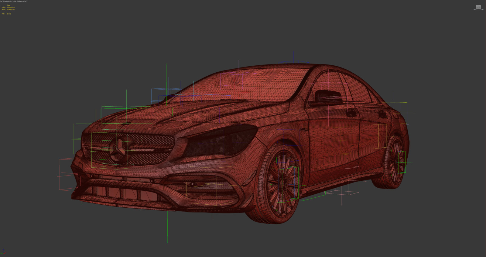 Viewport image showcasing topology of an optimized Unity game engine ready asset.

This provides an idea of the vast amount of vertex data Unity is handling per vehicle.