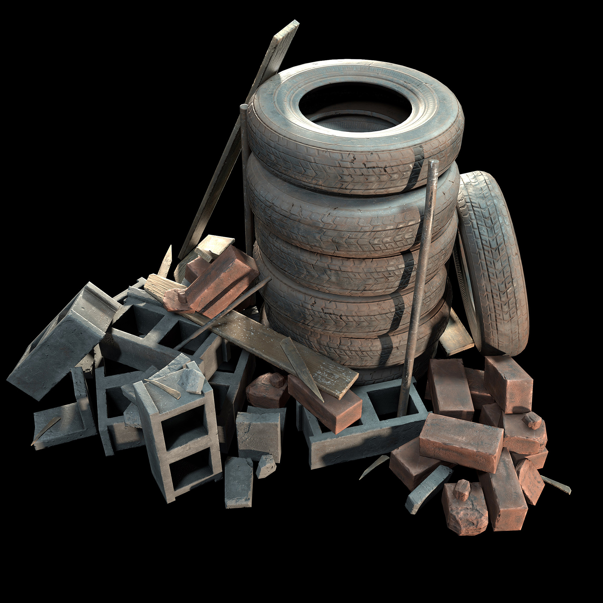 Artstation Modular Debris Kit Game Ready Mesh Magnet