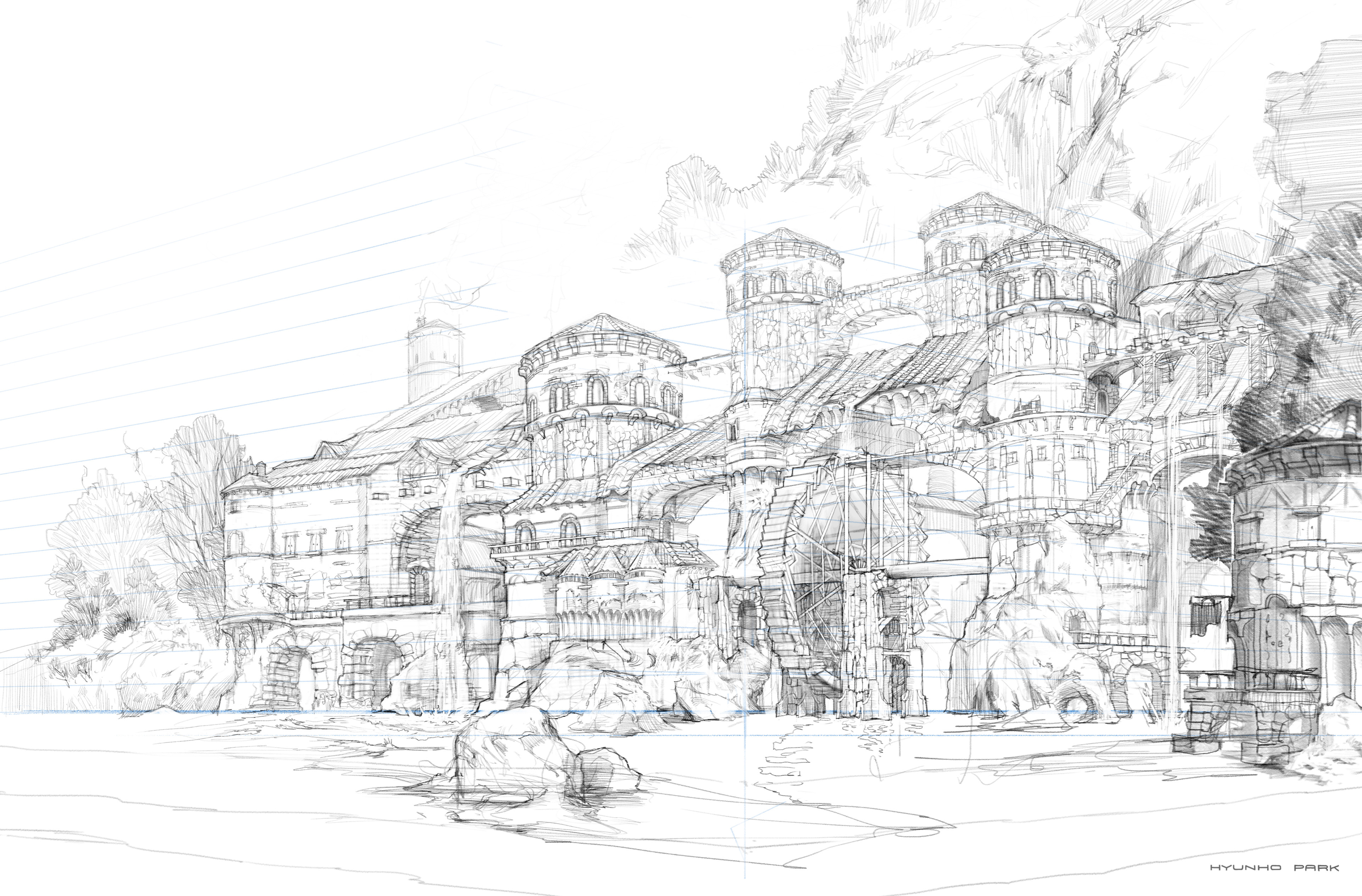 Hyunho Park Sketch For Laketown,Black Girl Savage Girl Wallpaper Drawing With Color